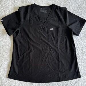 FIGS Catarina One-Pocket Scrub Top Black Women's XXL  2XL Technical Collection